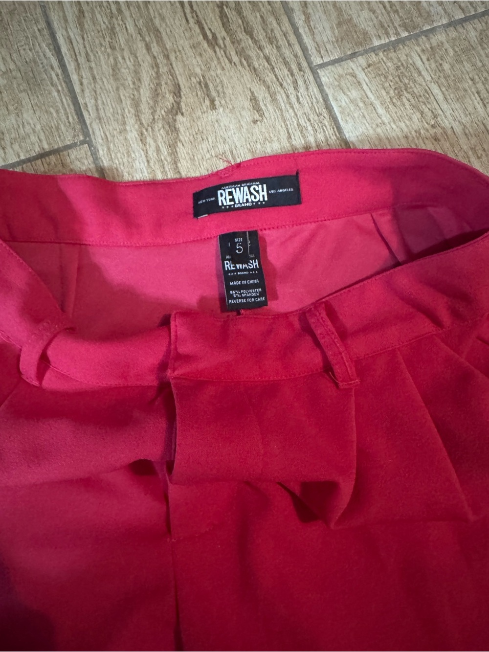 Rewash Wide-Leg High-Rise Pants in Raspberry - Picture 2 of 2
